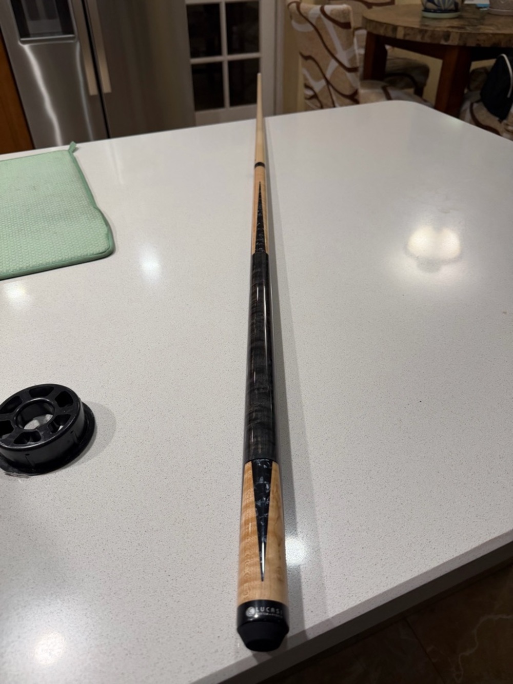 Lucasi Custom + Hybrid Billiard Pool Cue 11.75 Flex point Shaft Black Feral.